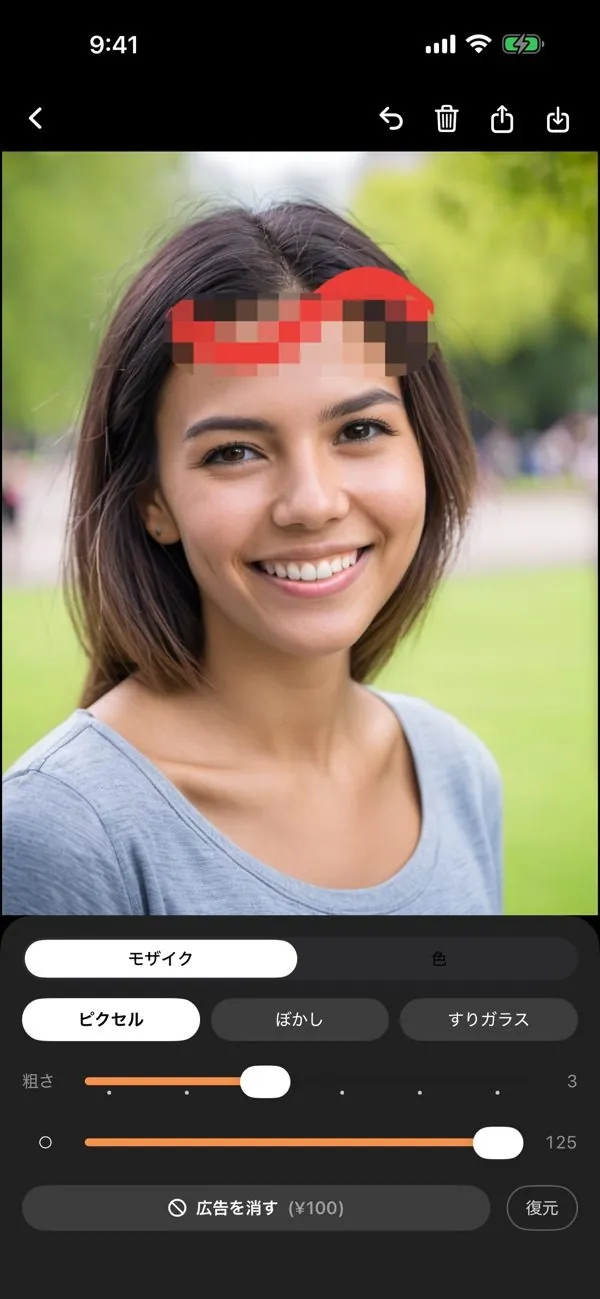 mosaipe の画面